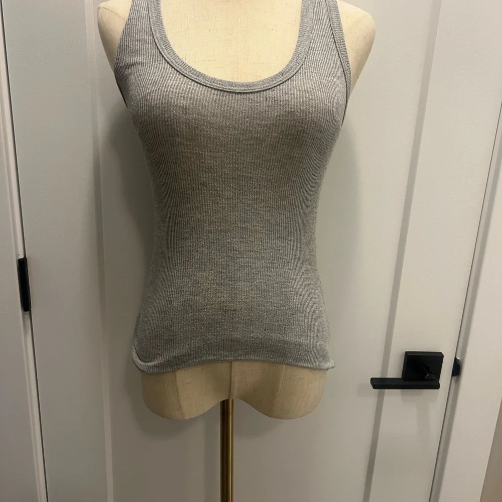 JLUXLABEL Gray Ribbed Tank Top - Picture 1 of 2